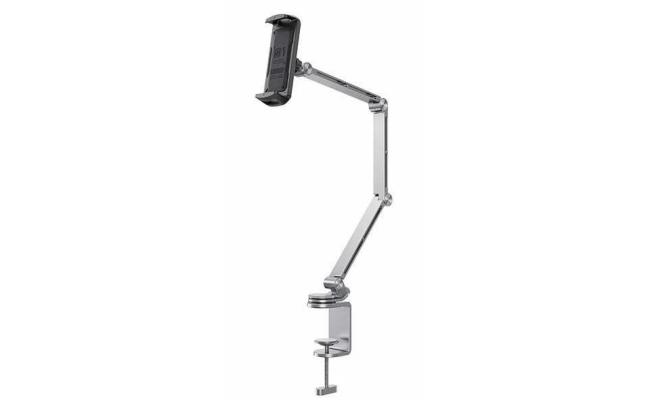 RTAKO T01-Flat Stand 360° Rotating Alloy Arm Mount Universal 4-13" Holder - Gray